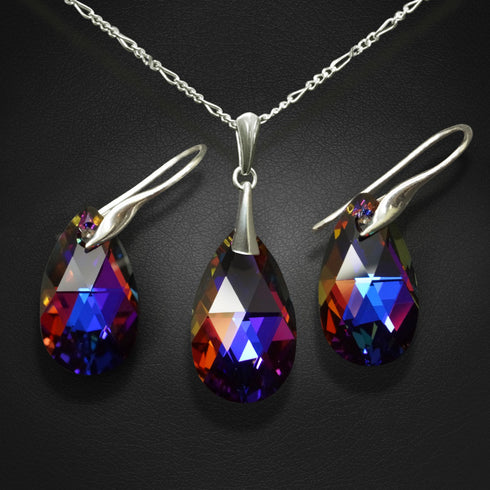 Sudraba komplekts "Baroka (Volcano)" ar Swarovski™ kristāliem